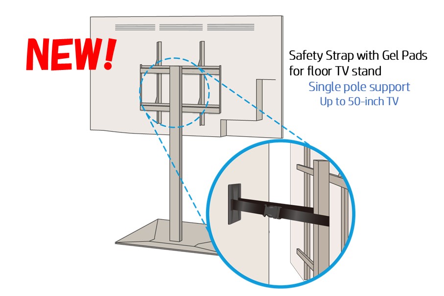 Safety Strap with Gel Pads　for floor TV stand, size M