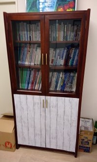 wooden bookshelf